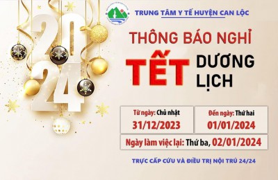 Thông báo lịch nghỉ Tết dương lịch 2024